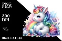 Cute Baby Unicorn Sculpture | Sublimation | Clipart Product Image 2