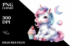 Cute Baby Unicorn Sculpture | Sublimation | Clipart Product Image 3