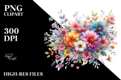 Colorful Flower Painting PNG Product Image 2