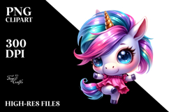 Dancing Baby Unicorn with Cool Hair, PNG Product Image 2