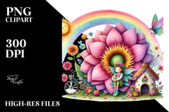 cute fairy house rainbow bird | Sublimation | Clipart Product Image 2