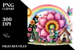 cute fairy house rainbow bird | Sublimation | Clipart Product Image 2