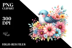 Colorful Bird Painting PNG Product Image 2