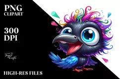 a Cute Colorful Baby Raven | Clipart Product Image 1