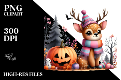 Adorable Baby Elk Halloween Drawing | Sublimation | Clipart Product Image 2