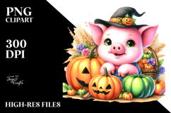 Cute Baby Pig, Watercolor PNG Product Image 2