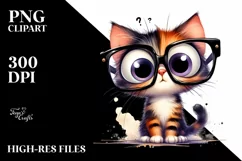 Sitting Cat with Confused Eyes | Sublimation | Clipart Product Image 3