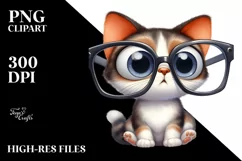 Confused Cat with es Cartoon Clip Art Product Image 1