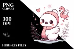Baby Flamingo Christmas PNG Product Image 3