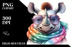 Funny Rhino in Scarf and Sunglasses Product Image 3