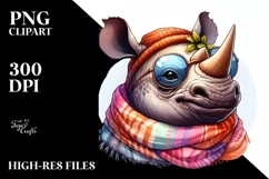 Funny Rhino in Scarf and Sunglasses Product Image 3