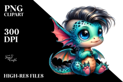Watercolor Baby Dragon PNG Product Image 2