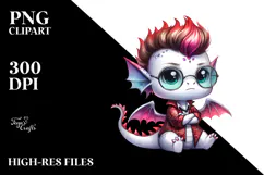 Watercolor Baby Dragon PNG Product Image 2