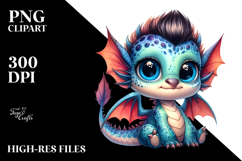 Watercolor Baby Dragon PNG Product Image 2