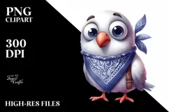 Dove Standing with Goofy Smile in Watercolor | Clipart | Product Image 3