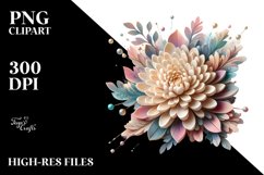 Pastel Wooden Chrysanthemum | Sublimation | Clipart Product Image 3