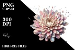 Pastel Wooden Chrysanthemum | Sublimation | Clipart Product Image 3