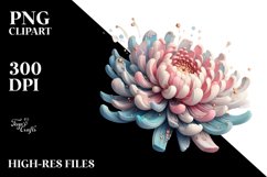 Pastel Wooden Chrysanthemum | Sublimation | Clipart Product Image 3