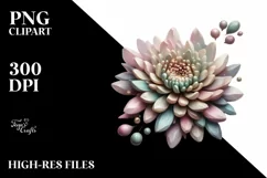 Pastel Wooden Chrysanthemum | Sublimation | Clipart Product Image 3
