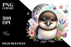 Colorful Baby Brunnich's Guillemots Clipart Product Image 3