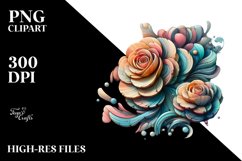 Stained Ranunculus Watercolor| Sublimation | Clipart Product Image 1