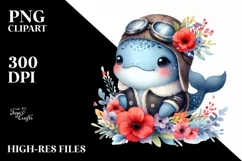 Colorful Baby Whale Cudling | Sublimation | Clipart Product Image 3