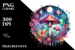 Vibrant Magical Mushroom Tarot PNG Product Image 2