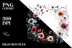 Centered Bold Wild Flowers | Sublimation | Clipart Product Image 2