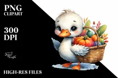 Quirky Baby Swan Carrying Autumn Vegetables Product Image 3