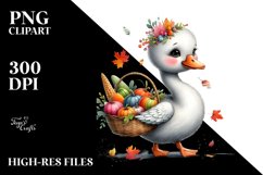 Quirky Baby Swan Carrying Autumn Vegetables Product Image 3