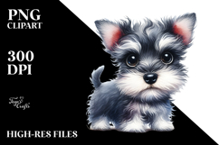 Expressive Baby Miniature Schnauzer, PNG Product Image 2