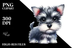 Expressive Baby Miniature Schnauzer, PNG Product Image 2