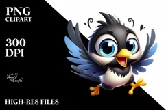 a Cute Colorful Baby Crow Dancing | Clipart Product Image 1