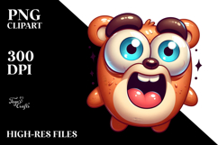 Joyful Bear with Rolling Eyes, Soft Drop Shadow PNG Product Image 2