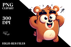 Joyful Bear with Rolling Eyes, Soft Drop Shadow PNG Product Image 2