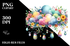 Colorful Cloud with Hanging Eggs PNG Product Image 2