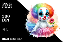 Funny Clown Ghost with Tutu, Watercolor Painting Product Image 2