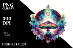 Vibrant Celestial Mushroom PNG Product Image 2