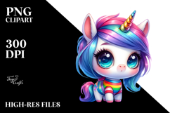 Watercolor Baby Unicorn PNG Product Image 2