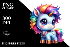 Expressive Baby Unicorn, Transparent PNG Product Image 2