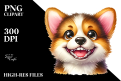 Watercolor Corgi Baby Goofy Smile Product Image 2