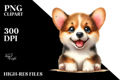 Watercolor Corgi Baby Goofy Smile Product Image 2