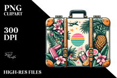 Retro Tropical Suitcase PNG Product Image 2