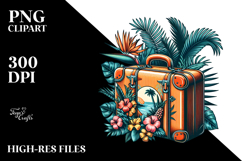Retro Tropical Suitcase PNG Product Image 2