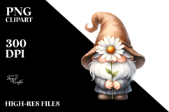 Cute Gnome with Daisy PNG Product Image 2