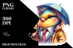 Revolting Baby Bird with Raincoat, Colorful PNG Product Image 3