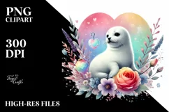 Pastel Baby Seal with Heart PNG Product Image 2