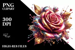 Abstract Shiny Rose Watercolor | Sublimation | Clipart Product Image 3