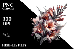 Metallic Gladiolus Watercolor Art Product Image 2