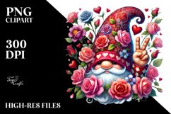 Detailed Valentines Gnome with Large Detailed Hat PNG Product Image 2